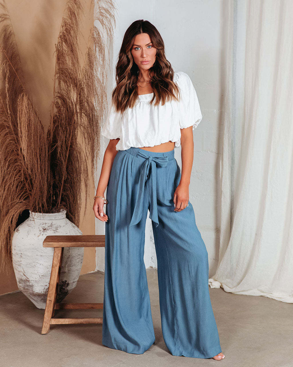 Pantalon Large Taille Haute – Style & Liberté
