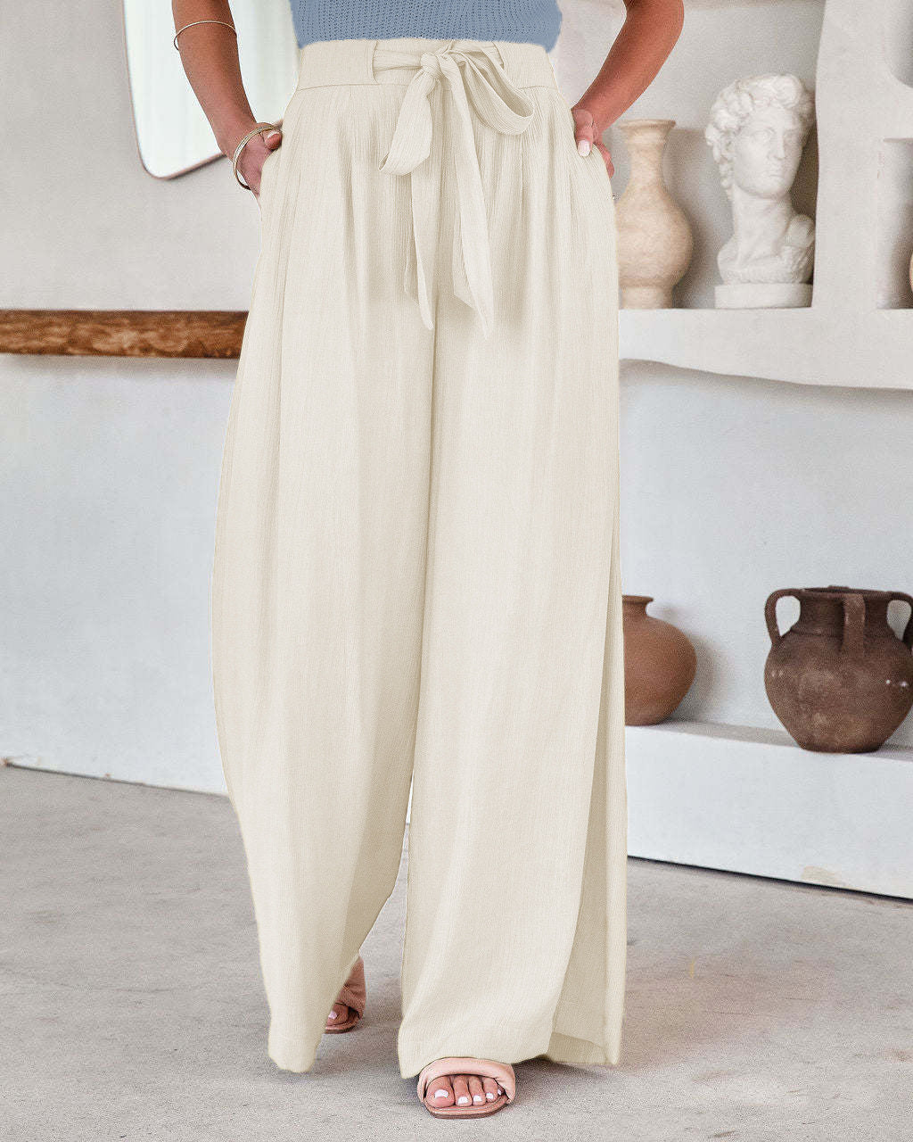 Pantalon Large Taille Haute – Style & Liberté
